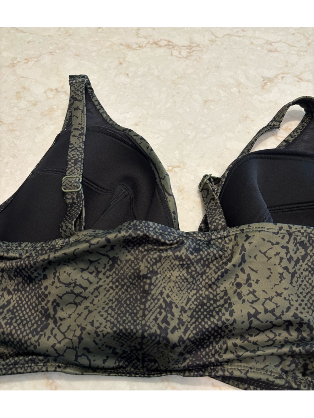 Lane Bryant Cacique Olive Snakeskin Bikini - Top 40F/Bottom 18 - Picture 10 of 12